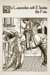 Sir Launcelot und Elouise die Schöne, Illustration aus 